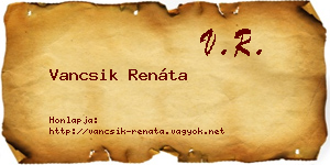 Vancsik Renáta névjegykártya